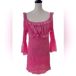 Pink Off-Shoulder Women's Top
